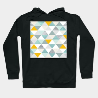 Geometric Triangles in Gold and Blue Hoodie